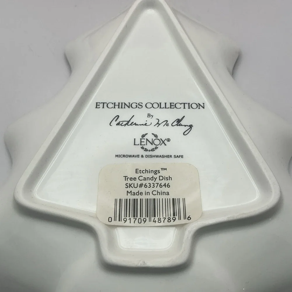 Vintage Lenox Etchings Christmas Tree Candy Dish - NIB‎